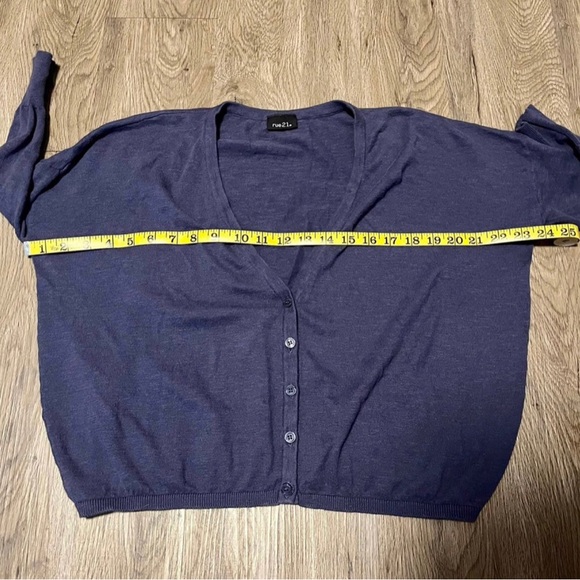 Rue21 Blueberry Lightweight Cropped Button Up Cardigan Sweater - Picture 10 of 10